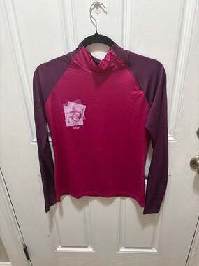 runDisney Women's Long Sleeve Mock Neck Running Top Pink Purple Size S